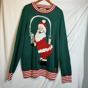 Tipsy Elves Green Santa Crewneck Sweater